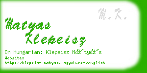 matyas klepeisz business card